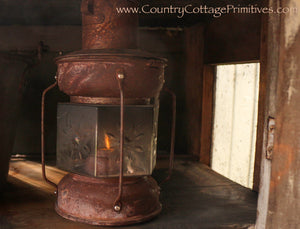 Antiqued Rustic Camp Lantern